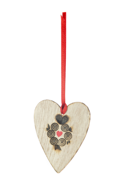 Cuore pirografato