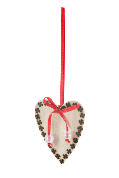 Cuore pirografato